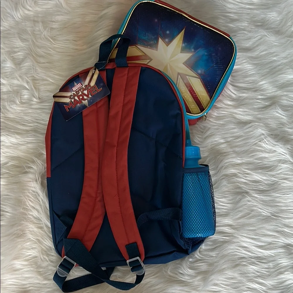 Marvel Kids Backpack and Lunchbox Set in Blue, Red, Gold